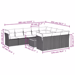 VidaXL 3223847 ensemble de meubles de jardin