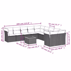 VidaXL 3223853 ensemble de meubles de jardin