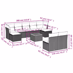 VidaXL 3223858 ensemble de meubles de jardin