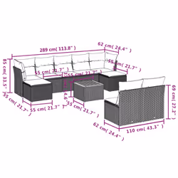 VidaXL 3223862 ensemble de meubles de jardin