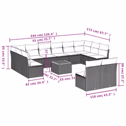 VidaXL 3223895 ensemble de meubles de jardin