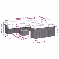 VidaXL 3223907 ensemble de meubles de jardin