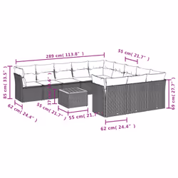 VidaXL 3223909 ensemble de meubles de jardin