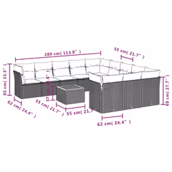 VidaXL 3223911 ensemble de meubles de jardin