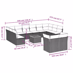 VidaXL 3223918 ensemble de meubles de jardin