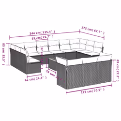 VidaXL 3223924 ensemble de meubles de jardin