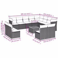 VidaXL 3223931 ensemble de meubles de jardin