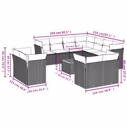 VidaXL 3223945 ensemble de meubles de jardin