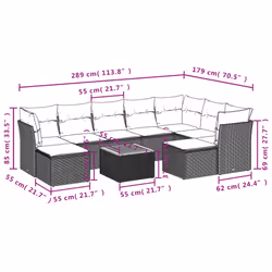 VidaXL 3223963 ensemble de meubles de jardin