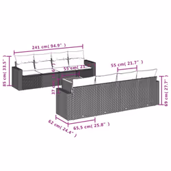 VidaXL 3224040 ensemble de meubles de jardin