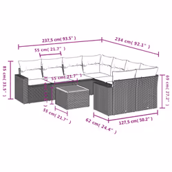 VidaXL 3224051 ensemble de meubles de jardin