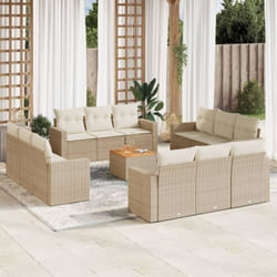 Vidaxl - Salon de jardin avec coussins 13 pcs beige résine tressée