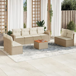 Vidaxl - Salon de jardin avec coussins 9 pcs beige résine tressée