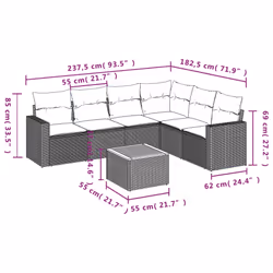 VidaXL 3224130 ensemble de meubles de jardin