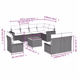 VidaXL 3224159 ensemble de meubles de jardin