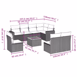 VidaXL 3224162 ensemble de meubles de jardin