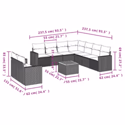 VidaXL 3224186 ensemble de meubles de jardin