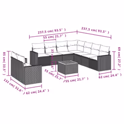 VidaXL 3224190 ensemble de meubles de jardin