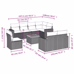 VidaXL 3224211 ensemble de meubles de jardin