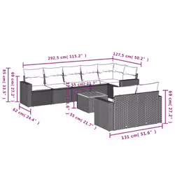 VidaXL 3224214 ensemble de meubles de jardin