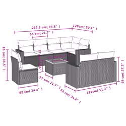 VidaXL 3224217 ensemble de meubles de jardin