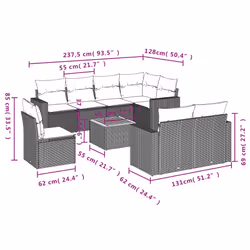 VidaXL 3224218 ensemble de meubles de jardin