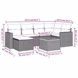 VidaXL 3224226 banc de jardin Rotin, Acier, Bois d'acacia