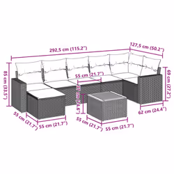 VidaXL 3224228 banc de jardin Rotin, Acier, Bois d'acacia - Vue supplémentaire 3