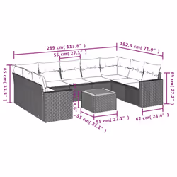 VidaXL 3224266 banc de jardin Rotin, Acier, Bois d'acacia