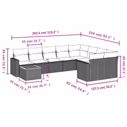 VidaXL 3224267 banc de jardin Rotin, Acier, Bois d'acacia