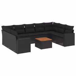 VidaXL 3224277, Noir, Rotin, Acier, Bois d'acacia, 110 kg, Adultes et enfants, 550 mm, 550 mm
