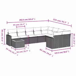 VidaXL 3224288 banc de jardin Rotin, Acier, Bois d'acacia