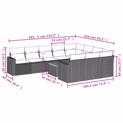 VidaXL 3224298 banc de jardin Rotin, Acier, Bois d'acacia