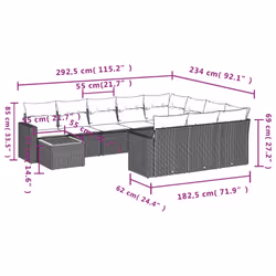 VidaXL 3224303 banc de jardin Rotin, Acier, Bois d'acacia