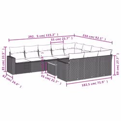VidaXL 3224306 banc de jardin Rotin, Acier, Bois d'acacia