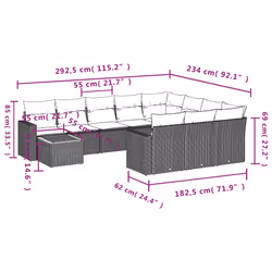 VidaXL 3224308 banc de jardin Rotin, Acier, Bois d'acacia