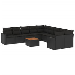 VidaXL 3224312 banc de jardin Rotin, Acier, Bois d'acacia