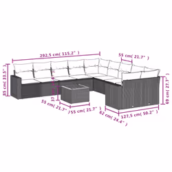VidaXL 3224312 banc de jardin Rotin, Acier, Bois d'acacia