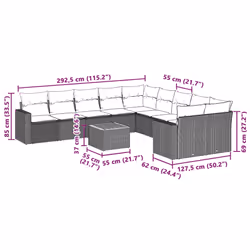 VidaXL 3224313 banc de jardin Rotin, Acier, Bois d'acacia