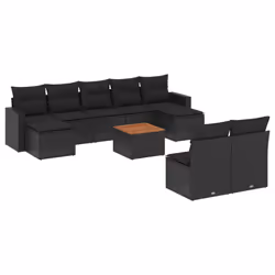 VidaXL 3224319, Noir, Rotin, Acier, Bois d'acacia, 110 kg, Adultes et enfants, 550 mm, 550 mm