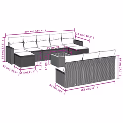 VidaXL 3224331 banc de jardin Rotin, Acier, Bois d'acacia