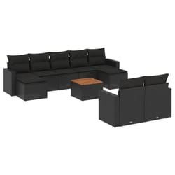 VidaXL 3224333 banc de jardin Rotin, Acier, Bois d'acacia