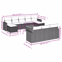 VidaXL 3224344 banc de jardin Rotin, Acier, Bois d'acacia
