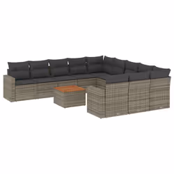 VidaXL 3224352, Gris foncé, Rotin, Acier, Bois d'acacia, 110 kg, Adultes et enfants, 550 mm, 550 mm