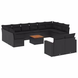 VidaXL 3224354, Noir, Rotin, Acier, Bois d'acacia, 110 kg, Adultes et enfants, 550 mm, 550 mm