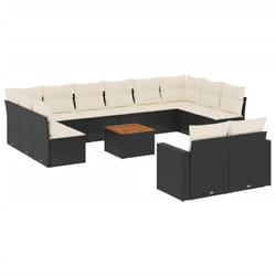 VidaXL 3224355 banc de jardin Rotin, Acier, Bois d'acacia