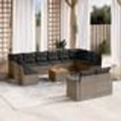 vidaXL Salon de jardin avec coussins 13 pcs gris résine tressée
