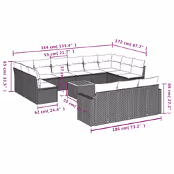 VidaXL 3224361 banc de jardin Rotin, Acier, Bois d'acacia