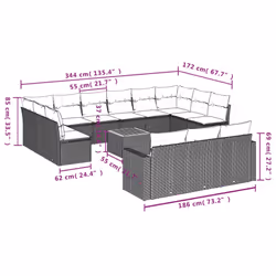 VidaXL 3224364 banc de jardin Rotin, Acier, Bois d'acacia