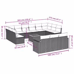 VidaXL 3224366 banc de jardin Rotin, Acier, Bois d'acacia